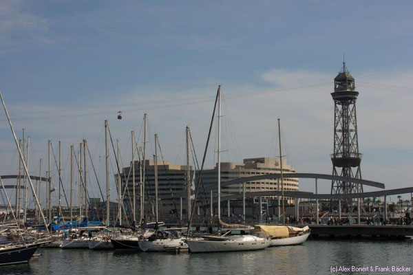 Barcelona 2015, Port Vell mit Maremagnum und Torre de Sant Sebastià