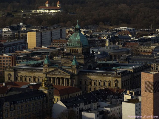 Leipzig 2016, Blick vom City-Hochhaus auf Bundesverwaltungsgericht