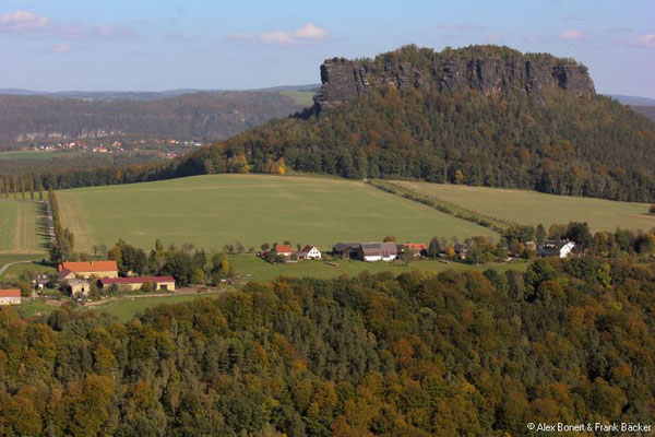 Sächsische Schweiz 2022, Blick von der Festung Königstein auf den Lilienstein