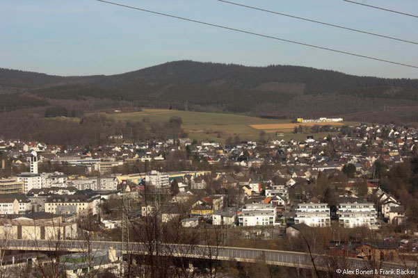 Blick über das Stadtzentrum nach Ferndorf, Kreuztal