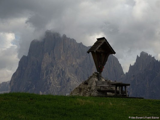 Südtirol 2016, Südtirol 2016, Wanderung Seiser Alm, Monte Icaro, Blick zum Langkofel