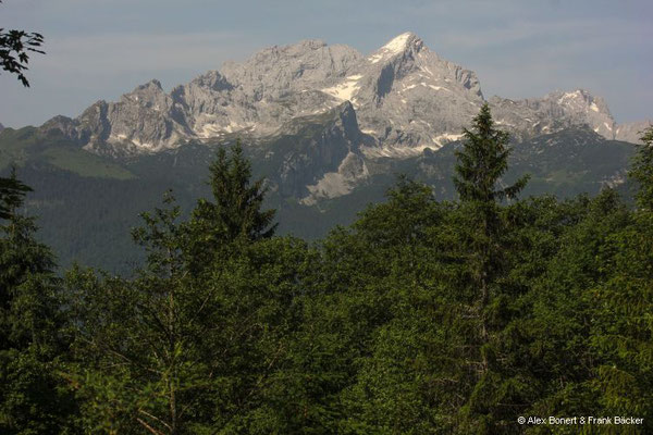 Garmisch-Partenkirchen 2023, Blick auf Alpspitze und Zugspitze
