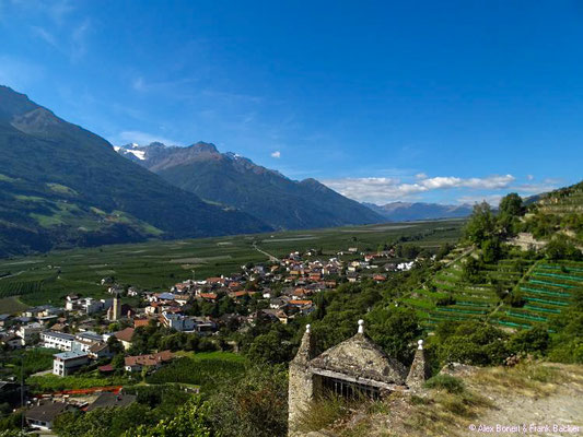 Südtirol 2016, Blick von St. Ägidius auf Kortsch