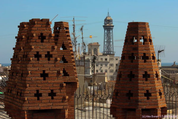 Barcelona 2015, Palau Güell, Blick zum Torre Jaume I.
