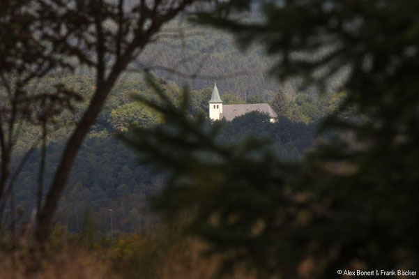 Hilchenbacher Höhenweg 2022, Blick zur Wallfahrtskapelle Kohlhagen