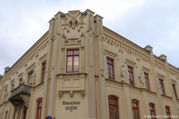 Schwerin 2022, Fassade an der August-Bebel-Straße