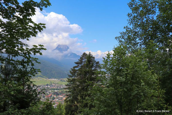 Garmisch-Partenkirchen 2023, Wank, Blick Richtung Zugspitzmassiv