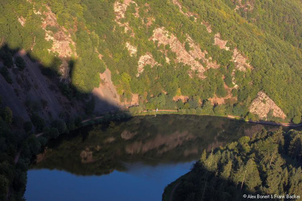 Saarland 2018, Baumwipfelpfad Orscholz, Blick auf die Saar