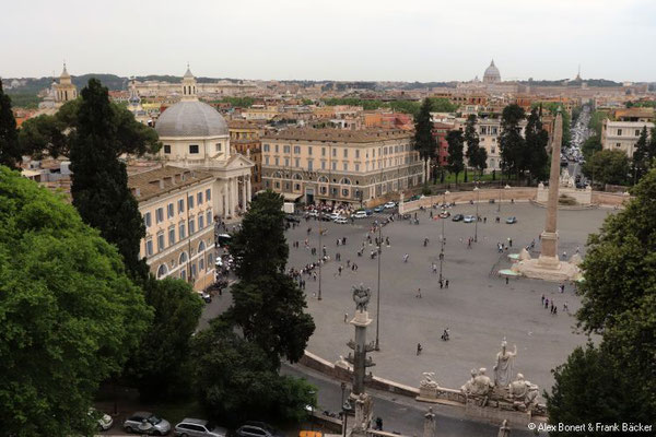 Rom 2018, Piazza del Popolo, Blick vom Pincio