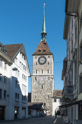 Oberer Turm von Aarau, das Uhrwerk wird heute noch täglich aufgezogen.