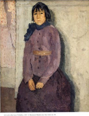 Gwen John; girl in a blue scarf