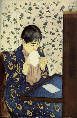 Mary Cassatt: The letter colour etching