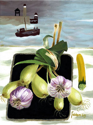 Mary Fedden: Whitby harbour