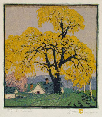 Gustave Baumann: The landmark, houtsnede