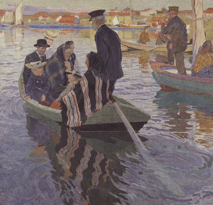 Carl Wilhelmson: Churchgoers in a boat