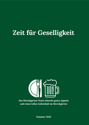 Speise- und Getränkekarte Kirchheimer Hirschgarten Sommer 2026