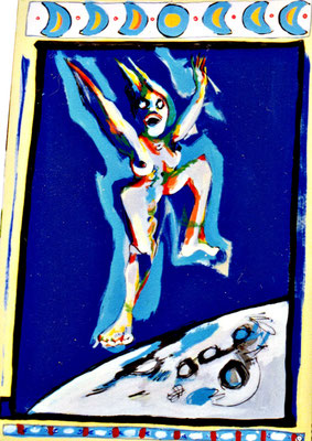 Les Lapilazullis-Triptyque-Acrilyque sur carton-10x70cm-1992