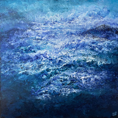 Aus der Reihe „By the Sea“, 2022, Acryl auf Leinwand, 60x60 cm