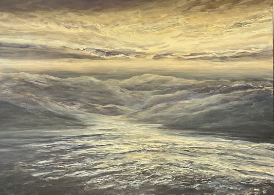 Day goes by, 2025, Acryl auf Leinwand, 100x140 cm