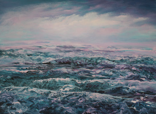 Coloured Sea, 2020, Acryl auf Leinwand, 80x100 cm