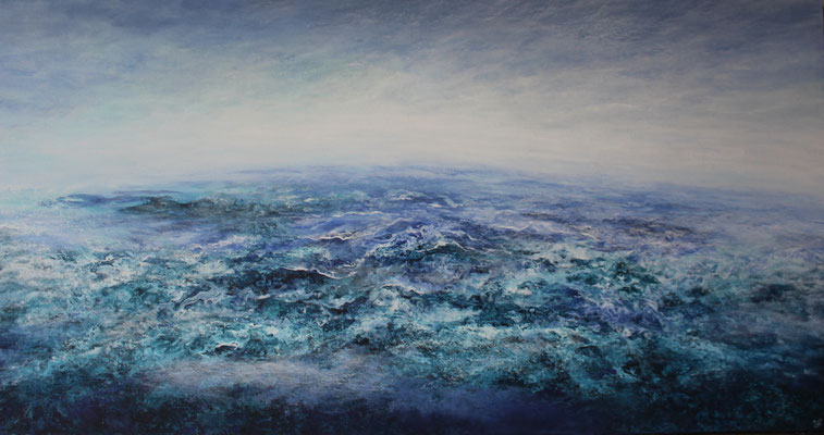 Terra Nostra, 2021, Acryl auf Leinwand, 90x180 cm, verkauft, in Privatbesitz Schweiz