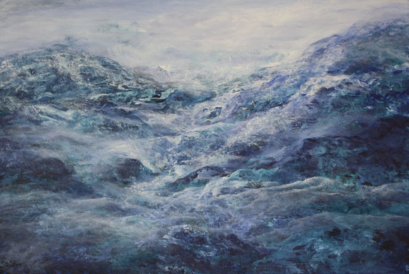 Mountains Blue, 2020, Acryl auf Leinwand, 80x100 cm