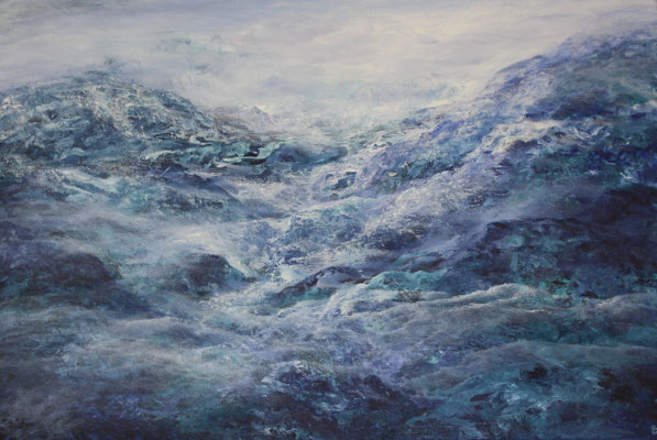 Mountains Blue, 2020, Acryl auf Leinwand, 80x100 cm