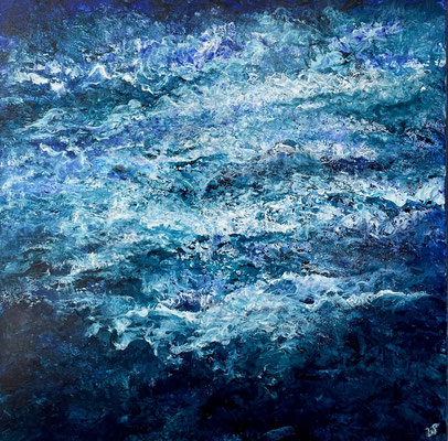Aus der Serie „By the Sea“, 2022, Acryl auf Leinwand, 60x60 cm