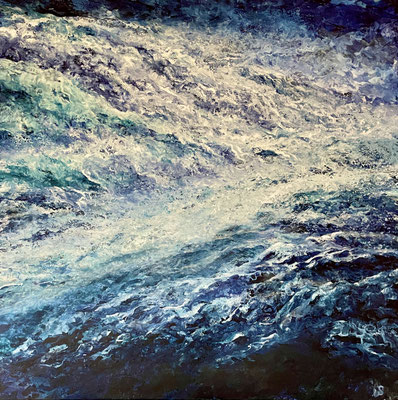 Falling II, 2025, Acryl auf Leinwand, 80x80 cm