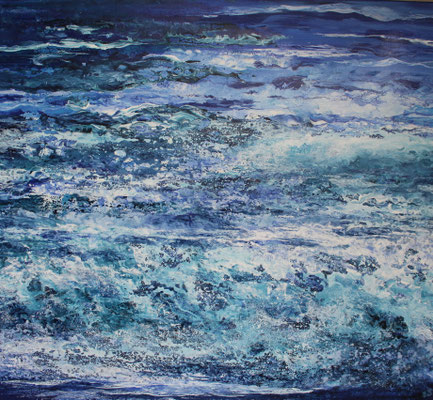 At the Seaside, 2020, Acryl auf Leinwand, 80x90 cm, verkauft, in Privatbesitz Großbrtiannien