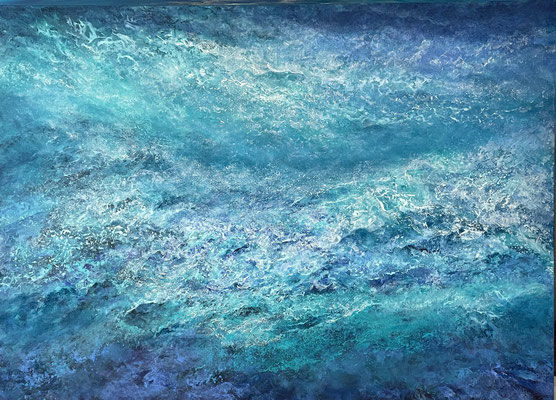 Moment at Sea, 2023, Acryl auf Leinwand, 100x140 cm