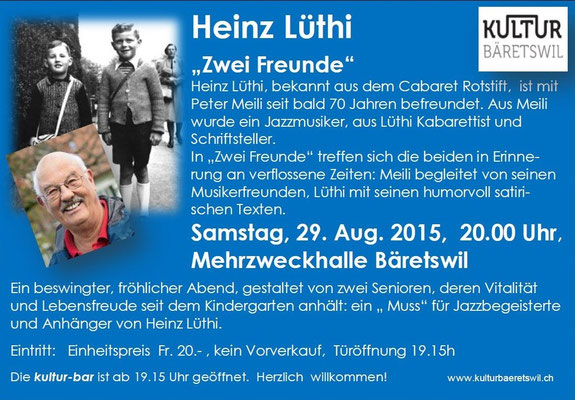 Beswingter Abend mit zwei Freunden - Heinz Lüthi und Peter Meili