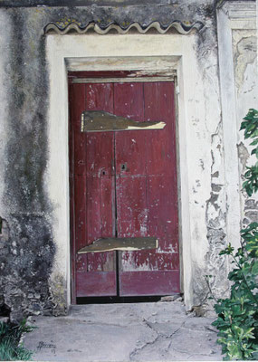 *PATADA EN LA PUERTA* - OLEO SOBRE TABLA ENTELADA - 33 X 46 CM. - DISPONIBLE - 