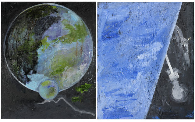 MATRIX, 2009, diptych, oil on canvas, 61 x 50 cm each