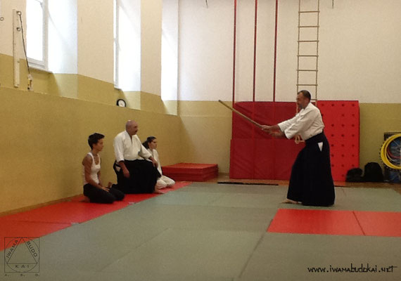 Aikiken: si familiarizza con ken no hanmi.