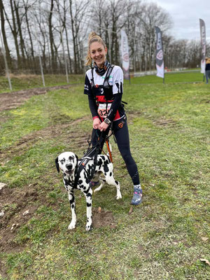 Ordaliti´s Gismo +/+ aka Oreo...Erster Wettkampf...Streetwaldcross in Mainaschaff mit Frauchen Lara gleich den 2. Platz auf 5km erlaufen...wir sind mega stolz...18.02.2023