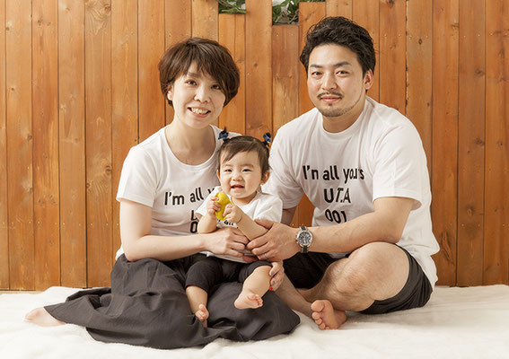 1歳記念に家族写真