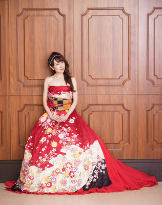 着物ドレス2　花ちらし