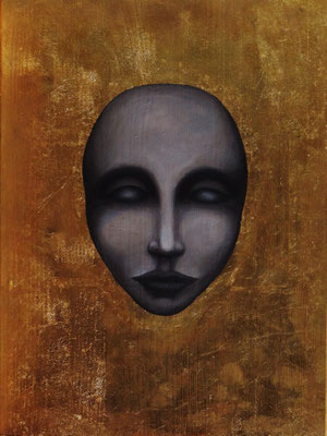Apparition sur or, 2014, acrylique et or sur bois