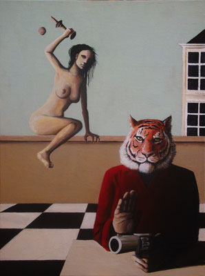 Le bilboquet, 2010, acrylique sur carton toilé, 30 x 40 cm