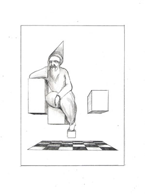 Etude pour "Le mystère des étendues", 2015, graphite sur papier, 19 x 14 cm