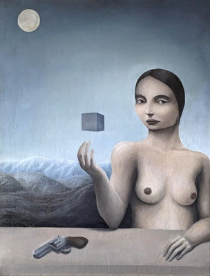Divinité aléatoire, 2016, huile sur toile, 65 x 50 cm