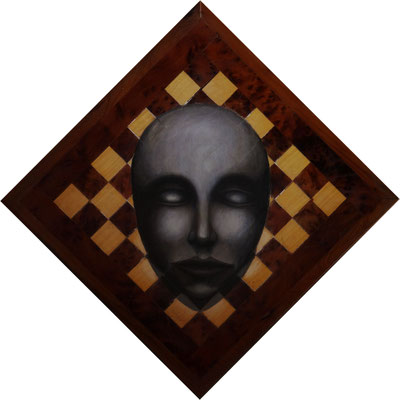Apparition (IV), 2014, acrylique sur échiquier en bois