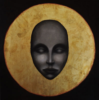 Apparition (V), 2015, Acrylique et or sur bois, 80 x 80 cm