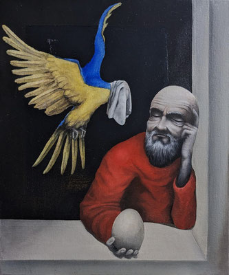Le mystère de la clef à molette, 2016, huile sur toile, 55 x 46 cm