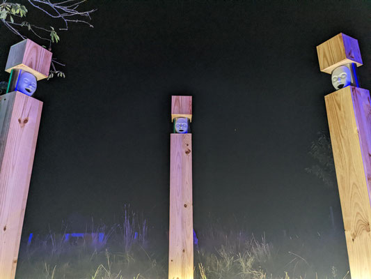 Les Chants Magnétiques - Abesti Magnetikoak, 2022, installation sonore, technique diverses (vue nocturne)