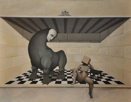 La Belle et la Bête, 2014, acrylique sur toile, 114 x 146 cm