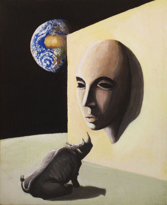 Rencontre, 2011, acrylique sur carton toilé, 22 x 27 cm (collection particulière)