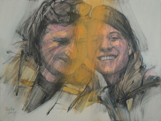 Johanna & Maria Portraitskizze '19 / 51 x 68                    Private collection near Hamburg