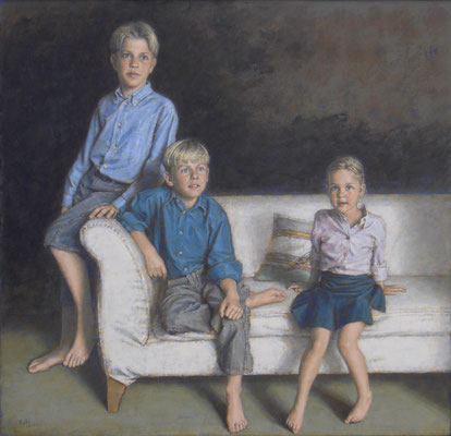 Porträt Quirin, Zacharias, Ella ´06 / 120 x 130 Private collection Munich